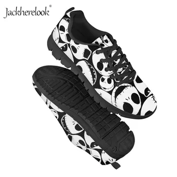 Jackherelook O Pesadelo Antes Do Natal Bloco De Tênis Das Mulheres Personalizado Sapatos Respirável Primavera Verão Malha Andando Sapatos Casuais
