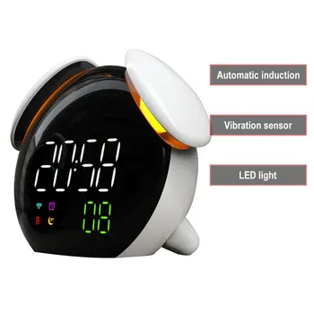 Previsão Do Tempo Para Lâmpada De Luz De Pequeno Relógio Despertador Inteligente De Indução Colorido Cogumelo Lâmpada Divertido Relógio Despertador Led Relógio Digital