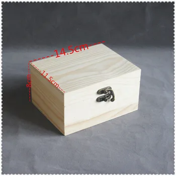 Madeira de armazenamento de caixa de decoração de casa retângulo natureza caixa com lábio caixa de presente