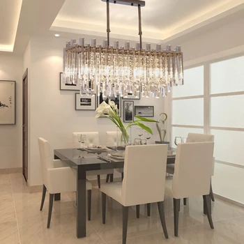 Moderno Lustre para Sala de Jantar de Alta Qualidade Cristal Claro Abajur da Lâmpada Para a Sala de LED Lustres, iluminação Interior