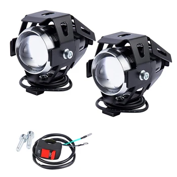 2PCS de Moto Faróis U5 Led Moto Luz Farol de Moto Auxiliar Lâmpada de 12V de Nevoeiro Holofotes Universal de Acessórios para carros