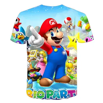 Verão Novo Harajuku Estilo Clássico de Jogos de Super Mario 3D camiseta Mario Bros Cartoon 3D Print T-shirt Hip Hop Gola Redonda Tops