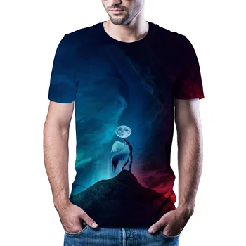 Verão de lazer, de esportes dos homens T-shirt de impressão 3D natureza hip hop T-shirt 2020 Unisex Europeu de moda plus size em torno do pescoço de cima 6XL