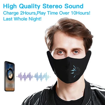 Desporto ao ar livre Bluetooth Fone de ouvido sem Fio chamada de música do sono Respirável Auricular, Máscara de alto-Falantes de Microfone de mãos-livres de Viagem Máscara de Fone de ouvido