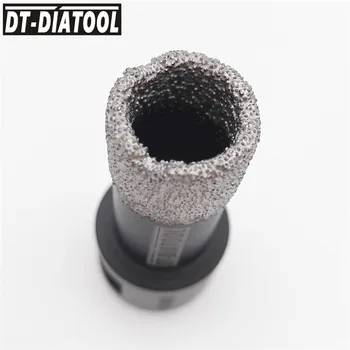 DT-DIATOOL 1pc Seco a Vácuo Soldadas de Perfuração de Diamante Bocados de Núcleo de Telha Cerâmica Serra de orifícios de Granito, Mármore brocas com rosca M14