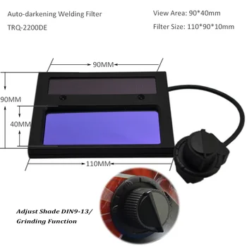 Eletrônico Máscara de Solda para Tig Mig de Soldagem por Arco Escudo de Auto Escurecimento da Lente 110*90*10mm Livre Protetor de Folha de TRQ-HD05-2200DE