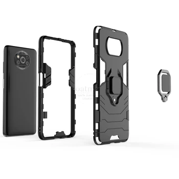 Resistente Híbrido Armadura Tampa de Proteção Para o Xiaomi Mi POCO X3 NFC POCO M3 de Caso Com Anel de Dedo Magnético Soquete Stand Telefone Fundas