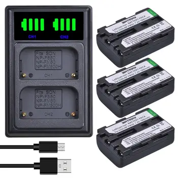 Batmax NP-FM50 NPFM50 FM55H Bateria+LED USB Dual Carregador Para Sony NP-FM51 NP-FM30 NP-FM55H DCR-PC101 A100 Série DSLR-A100