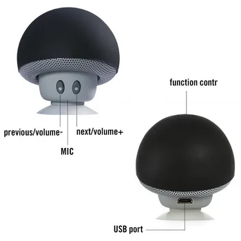 Sem fio Mini de Bluetooth alto-Falante Portátil Cogumelo Impermeável Estéreo alto-Falante Bluetooth Com Microfone para o Telefone Móvel do Computador