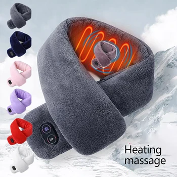 De inverno, piscina Exterior Aquecida, Massagens Lenço USB Inteligente Mulheres Aquecimento Casal Lenço Echarpe de Pelúcia Gola Lenços Quente Suprimentos