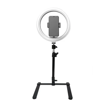 10 polegadas LED Selfie Anel de Luz de Estúdio de Fotografia Fotografia Preencher Anel de Luz de Lâmpada com Tripé Para Smartphone Maquiagem Vídeo Fotografia