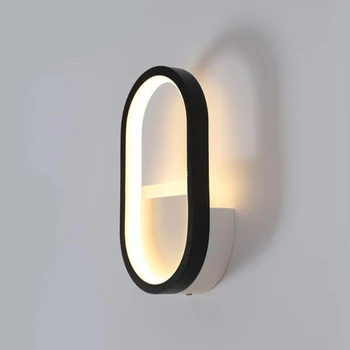 12W Modernas Lâmpadas de Parede para Sala de estar, Quarto de Cabeceira AC85V-265V Interior LED de Parede Luz de Candeeiro preto branco Corredor de Luzes Decorar