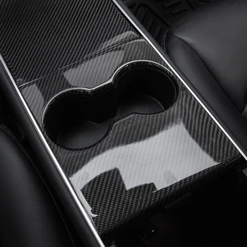 SÃO carro central do painel de controle de proteção de patch real de fibra de carbono para o Tesla Model 3 Central de controle de três patch Tesla Model Y