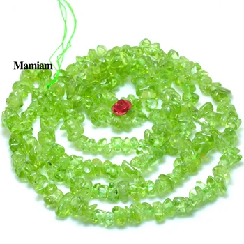 Mamiam Verde Natural Peridoto Facetada Cascalho Contas 5-8mm de Pedra Solta Diy Pulseira, Colar de Jóias que faz Gemstome Gift de Design