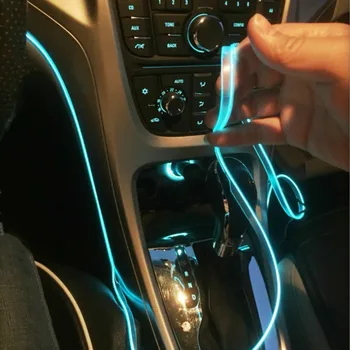 2m Acessórios do Carro Fria do DIODO emissor de luzes Decoração de Interiores Faixa de Néon EL Fio de Lâmpadas para Audi A4 B6 A3 A6 C5 Q7 A1, A5, A7, A8, Q5 R8 TT