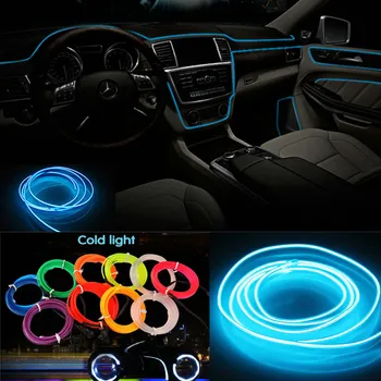 2m Acessórios do Carro Fria do DIODO emissor de luzes Decoração de Interiores Faixa de Néon EL Fio de Lâmpadas para Audi A4 B6 A3 A6 C5 Q7 A1, A5, A7, A8, Q5 R8 TT