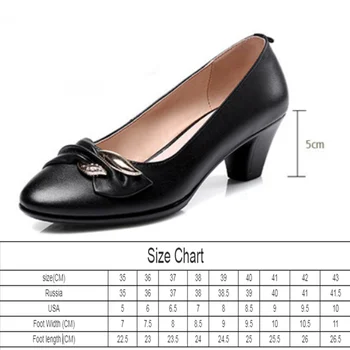 As mulheres Sapatos de Salto Alto Bombas de Moda Festa do Dedo do pé Redondo de couro primavera, outono Sapatos preto Clássico para o office lady tenis feminino