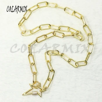 5 vertente Multi forma de colar de cadeia de Ligação do colar de cristal Alternância de fecho de colar pingente jóias de moda acessórios 50619