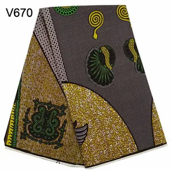 Desenhos de moda de boa qualidade, algodão de alta qualidade Africano cera de tecido de impressão de pano do vestido de V