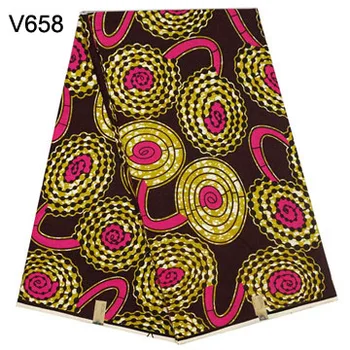 Desenhos de moda de boa qualidade, algodão de alta qualidade Africano cera de tecido de impressão de pano do vestido de V