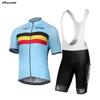 Novo CLÁSSICO Belga Bélgica Equipa profissional de Ciclismo Conjunto Personalizado de Estrada de Corrida de Montanha OROLLING