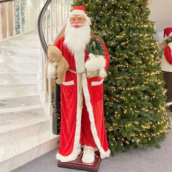 Decoração de natal High-End de Voz, controle de Balanço de Música Grande Papai Noel bem-vindo clima de Natal Santa recebe hóspedes