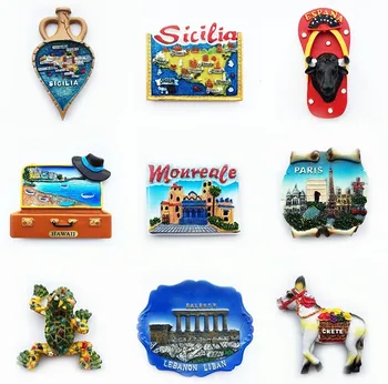 Ímã de geladeira Lembrança Mundial do Turismo (Espanha Itália EUA França Malta Jamaica Ímãs de Geladeira da Casa Decoração Cidade de Viagem de Presente