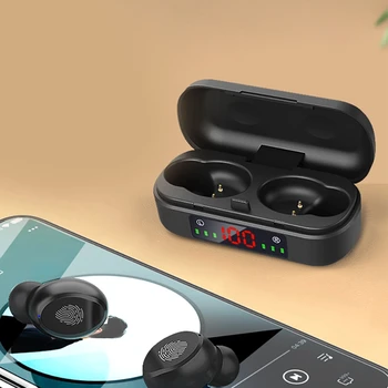 V8 Bluetooth Gameing Fone de ouvido Binaural Ultra-pequeno inglês TWS de Energia Personalizado Display Touch 5.0 para o Iphone Huawei Xiaomi samt telefone