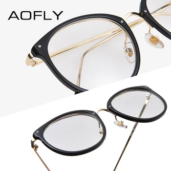 AOFLY PROJETO de tipo Olho de Gato de Óculos com Armação de Moda Óptico Limpar Lente de Óculos de Leitura Mulheres Simples Óculos de Armação AF9211