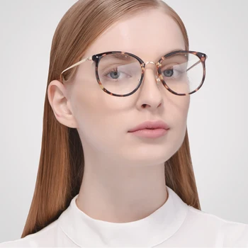 AOFLY PROJETO de tipo Olho de Gato de Óculos com Armação de Moda Óptico Limpar Lente de Óculos de Leitura Mulheres Simples Óculos de Armação AF9211