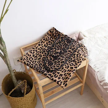 Moda de estampa de Leopardo Saco de Lona Mulheres de Ombro Casual, Sacola de Compras, Sacos do Portátil Grande Tote 37*39CM