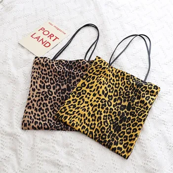 Moda de estampa de Leopardo Saco de Lona Mulheres de Ombro Casual, Sacola de Compras, Sacos do Portátil Grande Tote 37*39CM