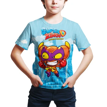 3D Super Zings Camisa de T de Crianças de Criança de Jogo de Anime Streetwear de Manga Curta de Crianças T-Shirt Superzings Tshirt de Crianças Pano Tops