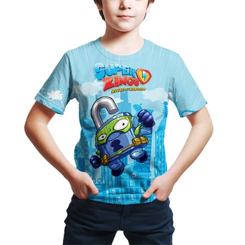 3D Super Zings Camisa de T de Crianças de Criança de Jogo de Anime Streetwear de Manga Curta de Crianças T-Shirt Superzings Tshirt de Crianças Pano Tops