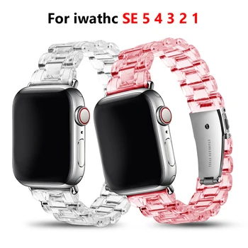 Mais nova Alça para a Apple Faixa de Relógio de Série 1 2 3 4 5 Transparente para o Iwatch pulseira de 38mm de 40mm 42mm Pulseira de 44mm acessórios