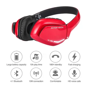 B3506 Bluetooth Wireless Gaming Headset Dobrável Fones de ouvido com Microfone Chamada de Telefone mãos-livres Fones de ouvido para Telefone Portátil do PC
