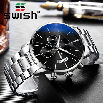 SWISH 2020 Ver os Homens de Luxo Famosa Marca de Topo, masculina Casual de Moda de relógios de Desporto Relógios de pulso de Quartzo Cronógrafo Reloj Hombre