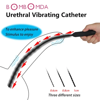 10 Frequência Uretral Vibrador Cateter Pênis Plug Brinquedo do Sexo para Homens de Vibração Uretral Plug Pênis de Inserção Uretra Som de Dilatadores