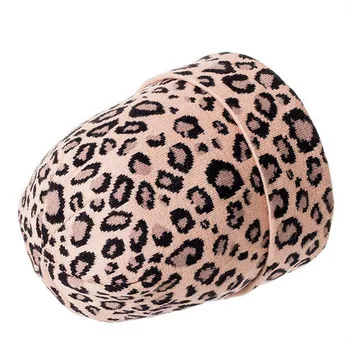 Mulher-Leopardo Chapéu do Beanie com Pele de Raposa Pompom Inverno Quente Leopard Slouchy Beanies com Fur Real Pompon Femme Skullies