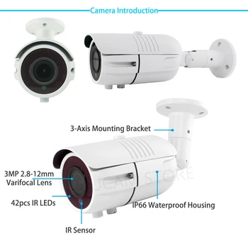 Impermeável 4MP AHD Bala Câmera de Segurança ao ar livre 4xZoom de Varifocal Manual de Vigilância de Vídeo Visão Noturna da Câmera do CCTV Exterior