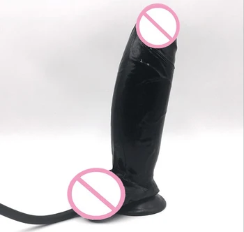 22*7cm Inflável Enorme Vibrador Bomba Big Butt Plug Pênis Anal Plug anal Realista Macia Grande Vibrador com ventosa Brinquedos Sexuais Para as Mulheres