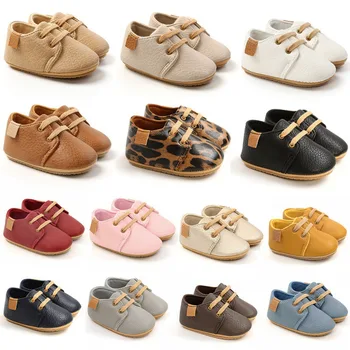 0-18M de Couro Macio Sapatos de Bebê Recém-nascido Sola de Borracha Primeiro Caminhantes Meninos Criança Calçados Infantil Meninas Anti-derrapante Prewalkers