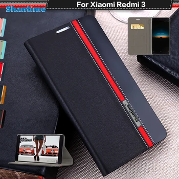 Book Case For Xiaomi Redmi 3 Luxury Pu Leather Wallet Case Cover For Xiaomi Redmi 3 Flip Phone Case Soft Silicone Back Cover