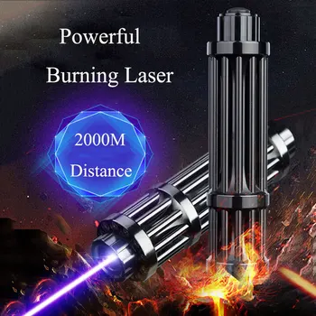 Mais Poderoso Queima de Laser Azul Tocha 445nm 10000m em Foco mira a Laser Ponteiros Lanterna queimar fósforo vela acesa do cigarro
