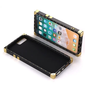 Couro personalizado Tronco Caso de Carimbo em alto-Relevo de Ouro Nome Personalizado Telefone de Caso Para o iPhone 11 Pro 6S XS Max XR 7 7Plus 8 8Plus X