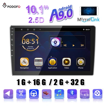 Podofo 2Din 1G+16G/2G+32G Split screen Android 9.0 auto-Rádio Multimédia Player de Vídeo de Navegação GPS com WiFi GPS FM link de espelho