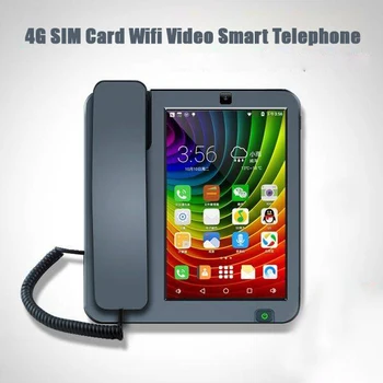 3G 4G Cartão SIM Esperto do Andróide Telefone Fixo da Tela de Toque de Chamada de Vídeo, Telefone Com Wifi Gravação Para a Casa de Negócio de Telefones Fixos