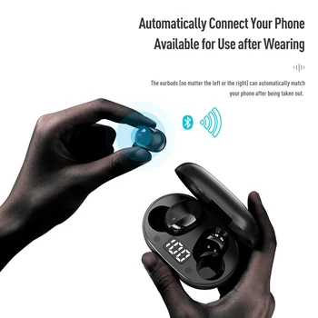 ROCK TWS Bluetooth 5.0 Fones de ouvido Estéreo de Fones de ouvido sem Fio Controle de Toque do Esporte Fone de ouvido Com Microfone com Cancelamento de Ruído Jogos