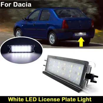 2Pcs Para Dacia sandero 2008-2012 Logan 2004-2013 Limpar Lente de Alto Brilho LED Branco Luz da Placa de Licença o Número da Placa da Lâmpada