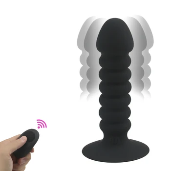 Cordão Vibrador Vibrador Com Ventosa Plug Anal Impermeável Plug Anal Brinquedos Sexuais Para Os Homens De Controle Remoto Do Sexo Masculino Próstata Massageador Vibrador